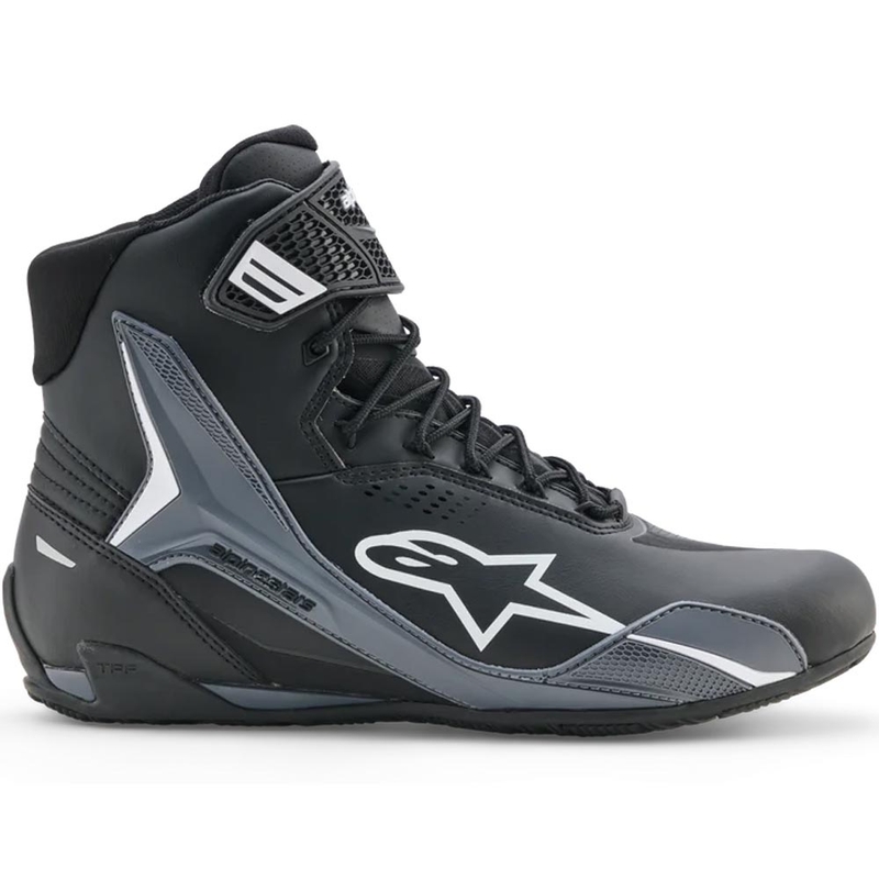 Alpinestars Faster-4 Drystar motociklu zābaki melni-tumši pelēki-balti
