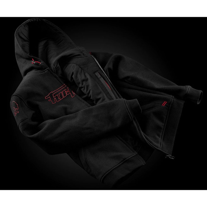 Furygan Livio X Kevlar® motocikla jaka melna-sarkana
