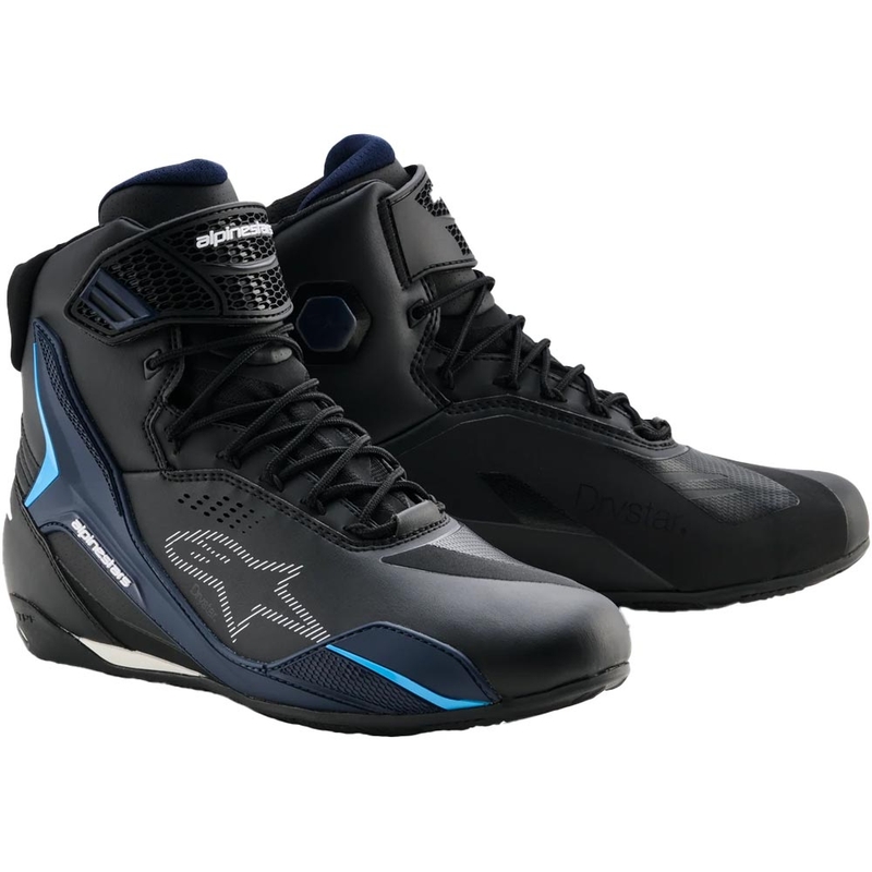 Alpinestars Faster-4 Drystar motociklu zābaki melni-zili-balti