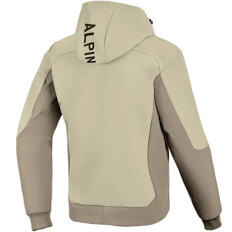 Alpinestars Radium Tech Hoodie motocikla džemperis ar smilšu brūnu kapuci