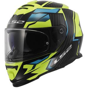 LS2 FF800 Storm II Tracker melns-fluo dzeltens integrālā moto ķivere
