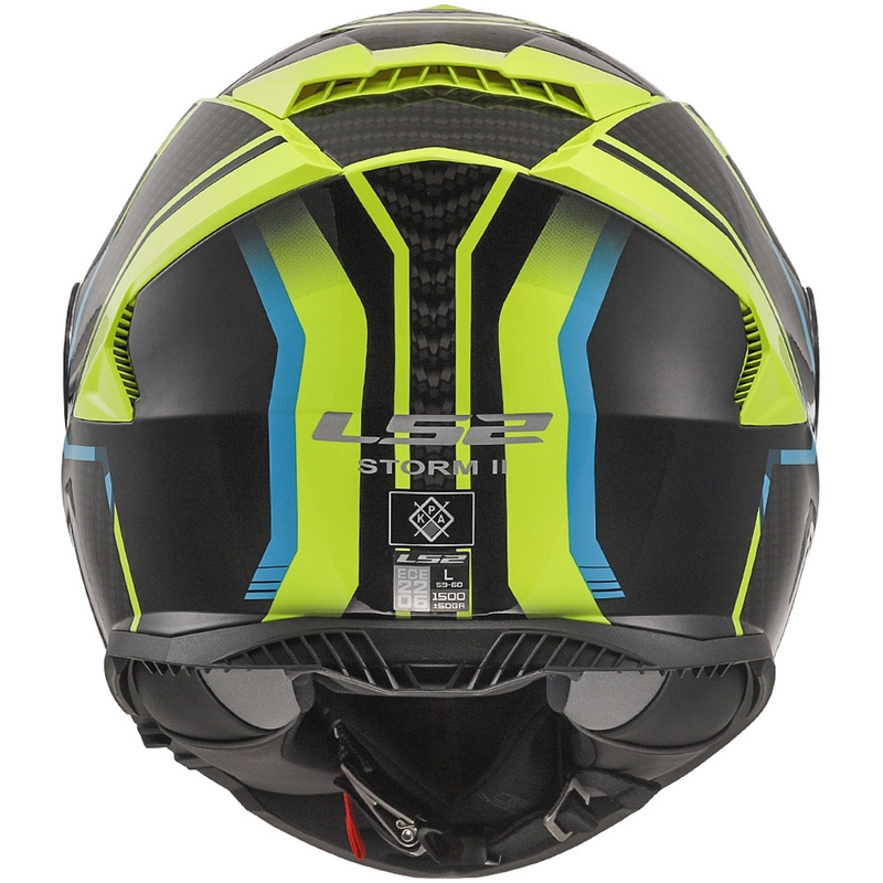LS2 FF800 Storm II Tracker melns-fluo dzeltens integrālā moto ķivere