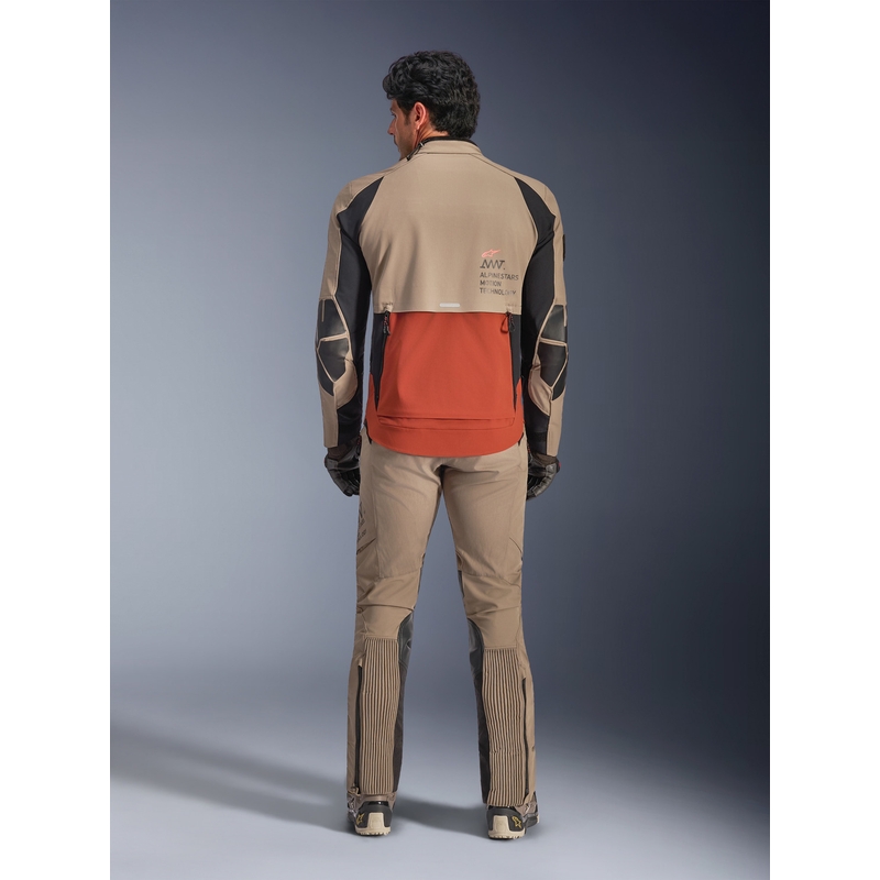 Alpinestars AMT-8 Stretch Drystar XF motocikla jaka brūna-oranža-melna