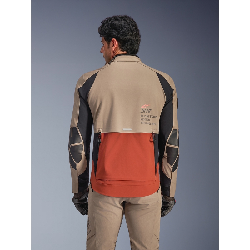 Alpinestars AMT-8 Stretch Drystar XF motocikla jaka brūna-oranža-melna