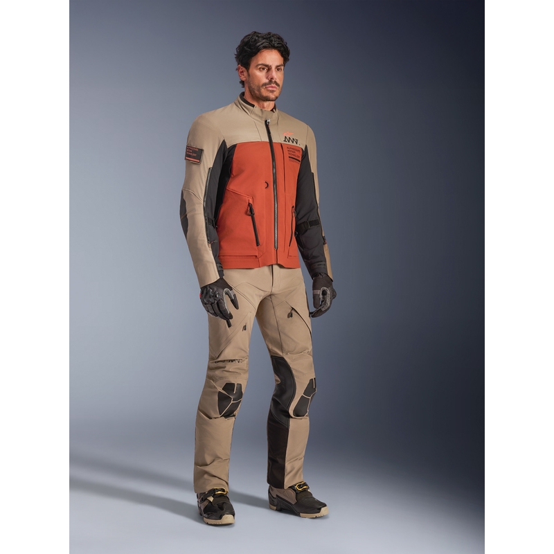 Alpinestars AMT-8 Stretch Drystar XF motocikla jaka brūna-oranža-melna