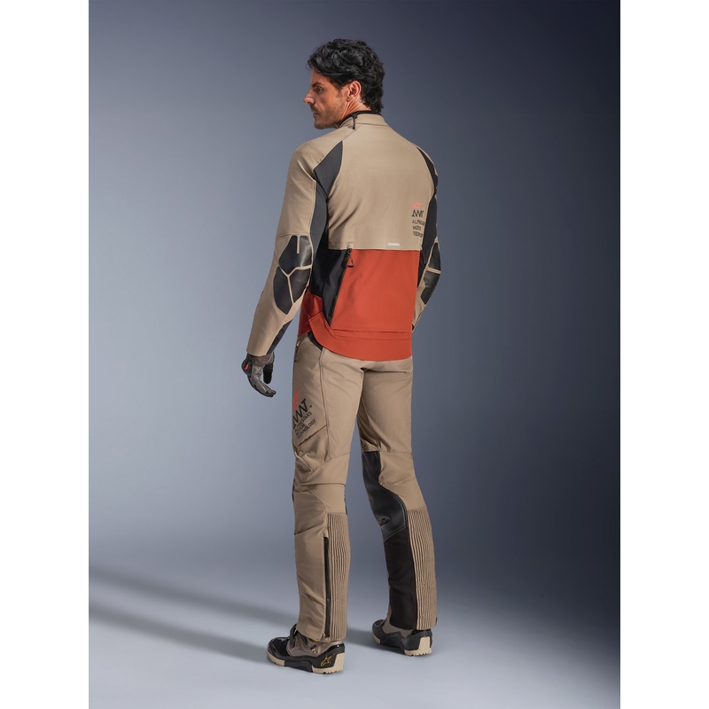 Alpinestars AMT-8 Stretch Drystar XF motocikla jaka brūna-oranža-melna