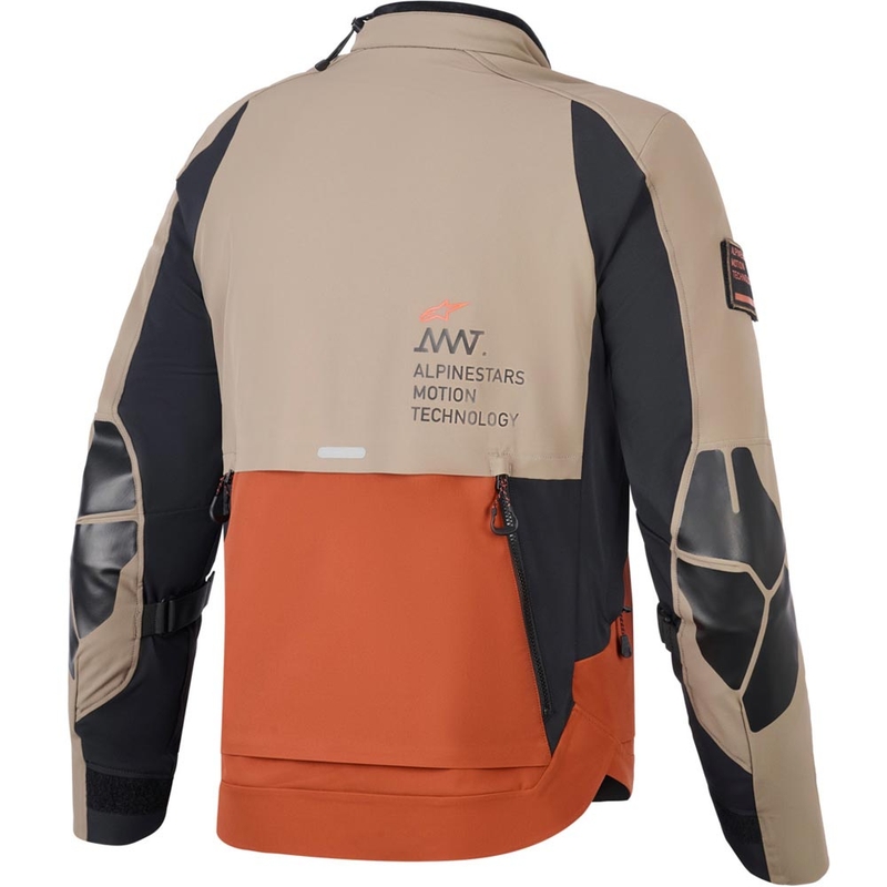Alpinestars AMT-8 Stretch Drystar XF motocikla jaka brūna-oranža-melna