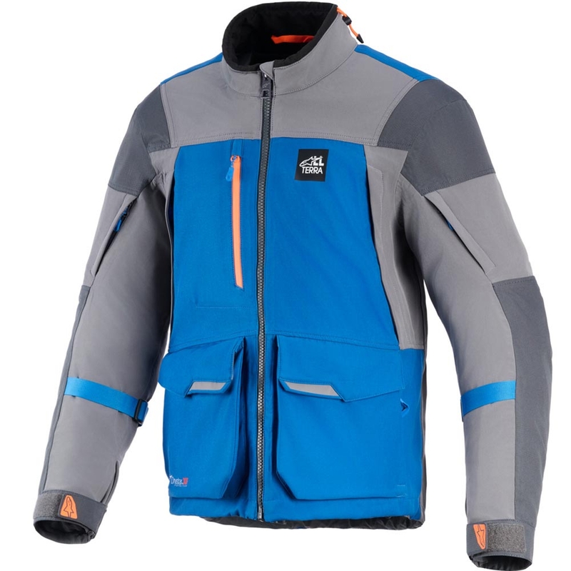 Alpinestars Maxdura Drystar XF motocikla jaka zila-tumši pelēka