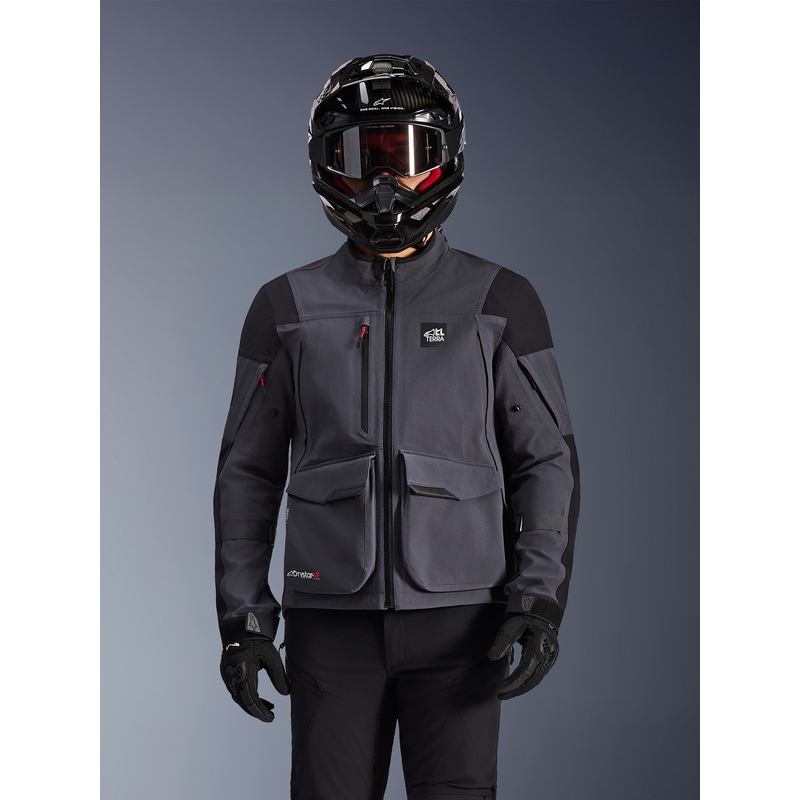 Alpinestars Maxdura Drystar XF motocikla jaka tumši pelēka-melna