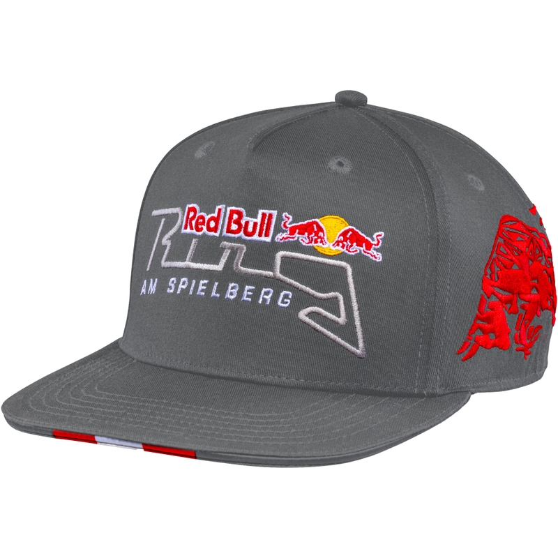 Red Bull Racing Austrian GP cepure ar plakanu malu, pelēka