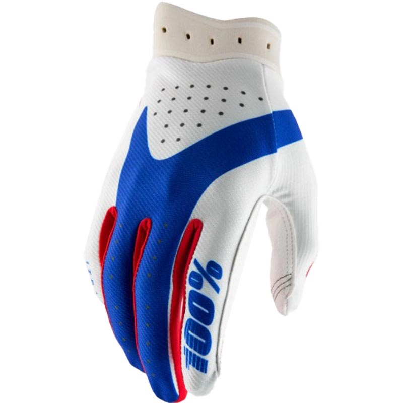 Motokrosa cimdi 100% iTrack sarkani-balti-zili