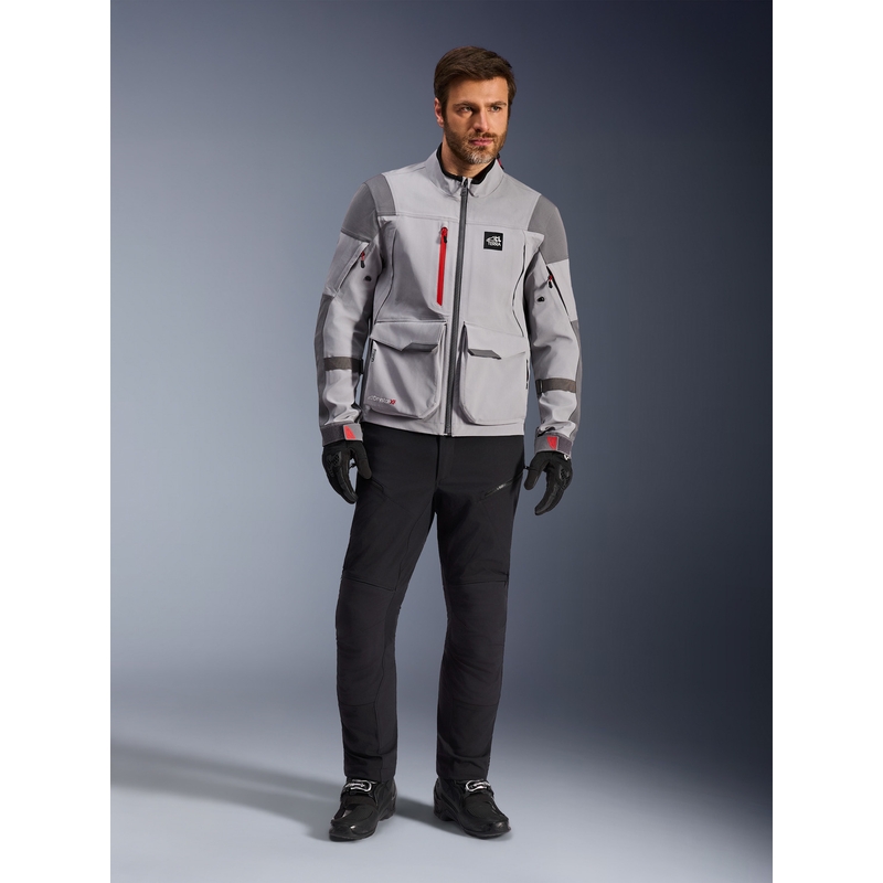 Alpinestars Maxdura Drystar XF motocikla jaka gaiši pelēka-tumši pelēka