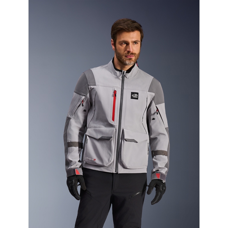 Alpinestars Maxdura Drystar XF motocikla jaka gaiši pelēka-tumši pelēka