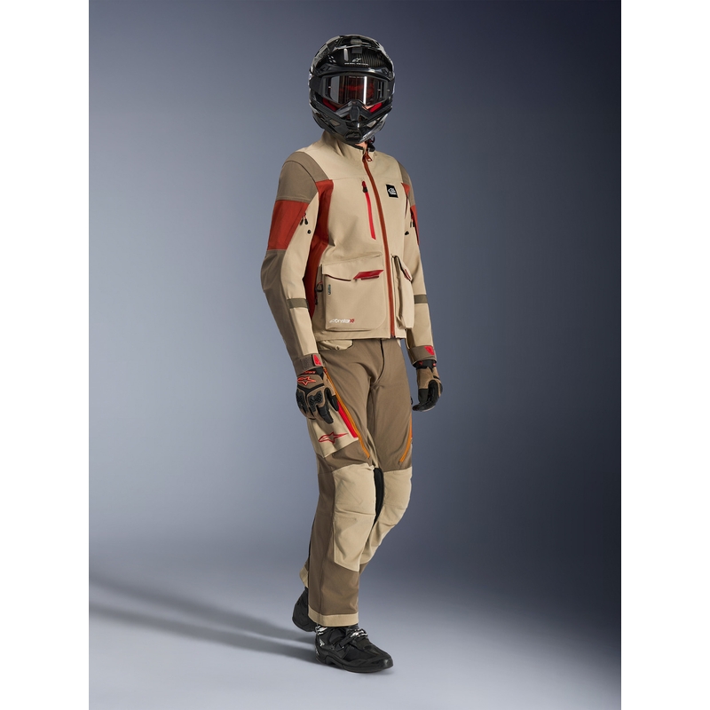 Alpinestars Maxdura Drystar XF motocikla jaka brūna-oranža