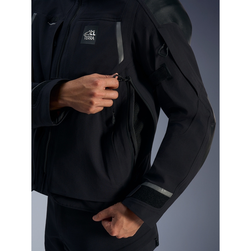 Alpinestars Andes PRO Drystar XF motocikla jaka melna-tumši pelēka