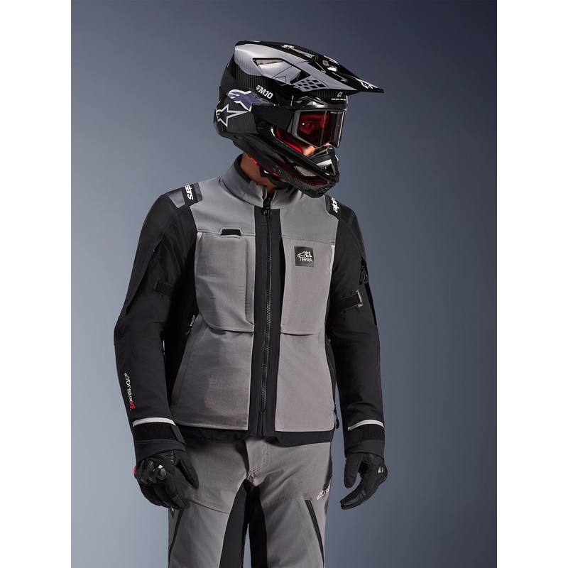 Alpinestars Andes PRO Drystar XF motocikla jaka, tumši pelēka-melna
