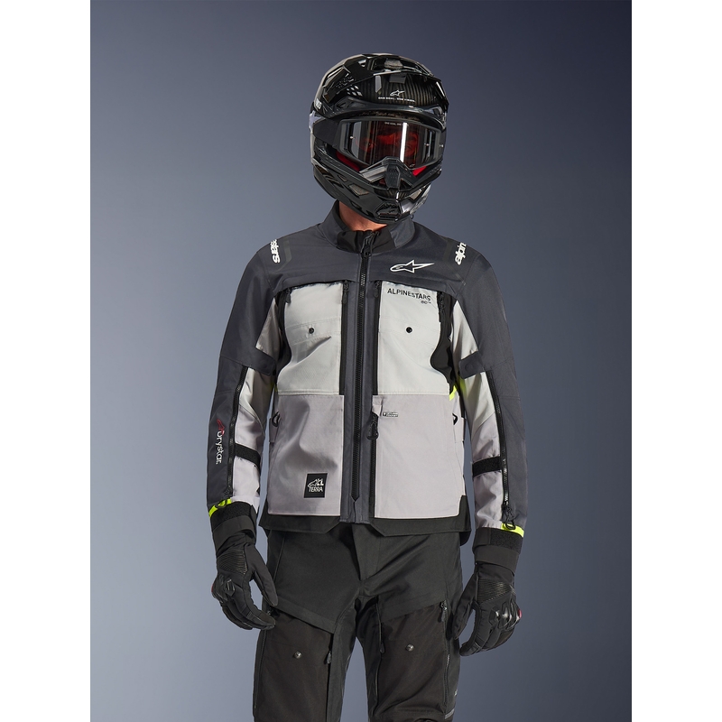 Alpinestars Cusco Drystar motocikla jaka gaiši pelēka-gaiši zila-tumši zila