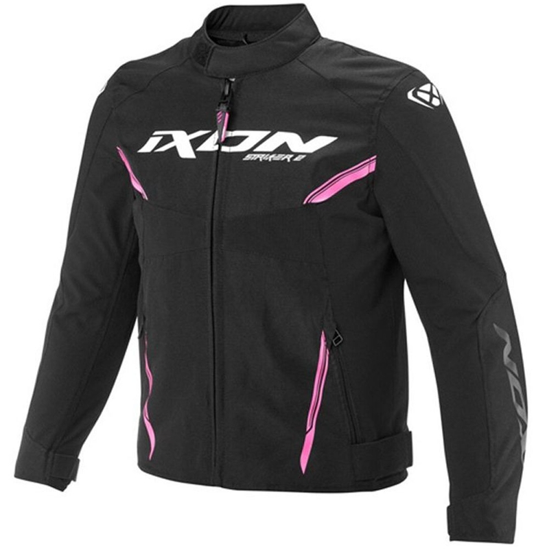 Bērnu motocikla jaka IXON Striker 2 melna-fluorescējoši rozā
