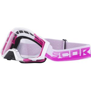 Scorpion MX maskas motokrosa brilles rozā-baltas