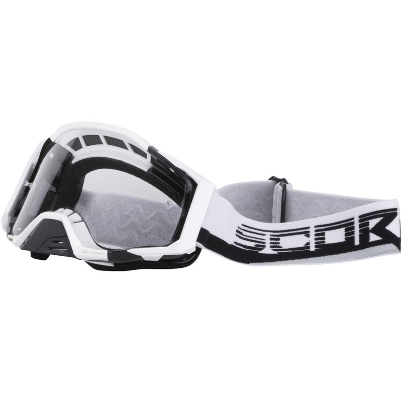 Scorpion MX maskas motokrosa brilles, baltas-melnas