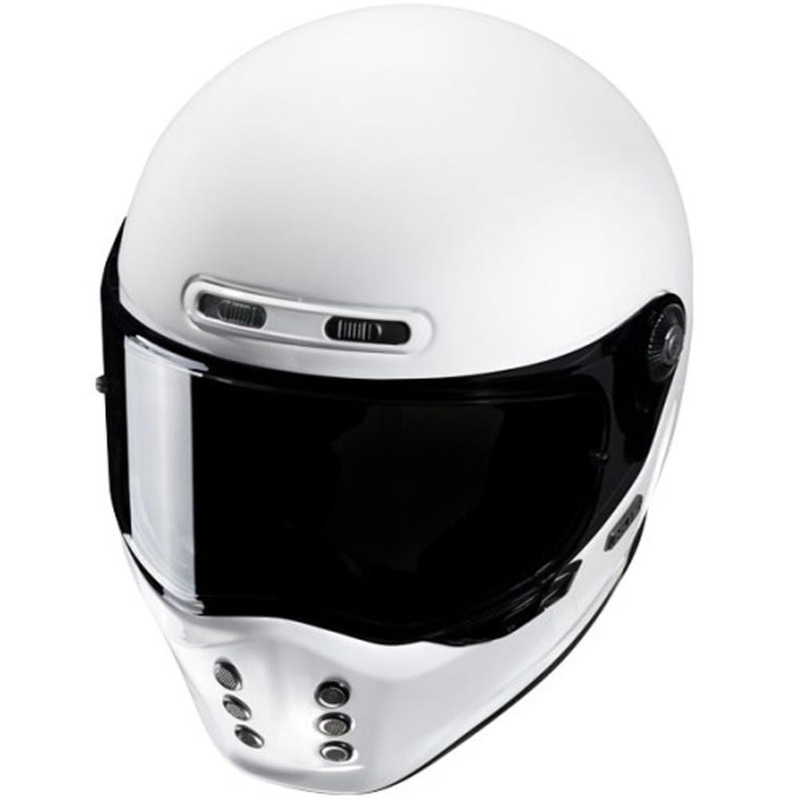 HJC V10 Solid pilnas sejas motocikla ķivere, balta