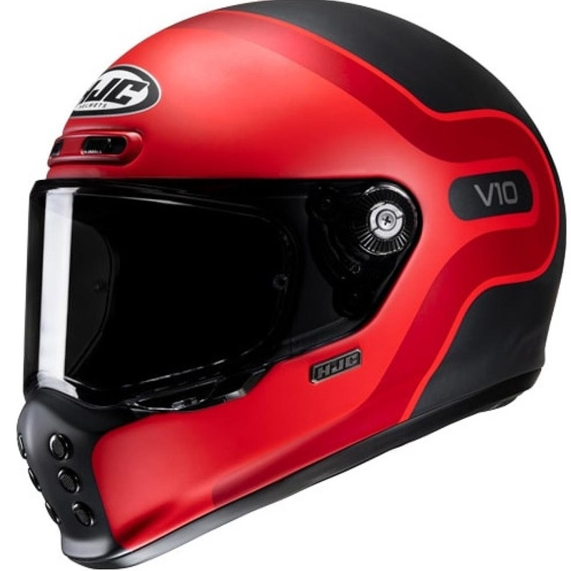 Pilna motocikla ķivere HJC V10 Grape MC1SF melna-sarkana