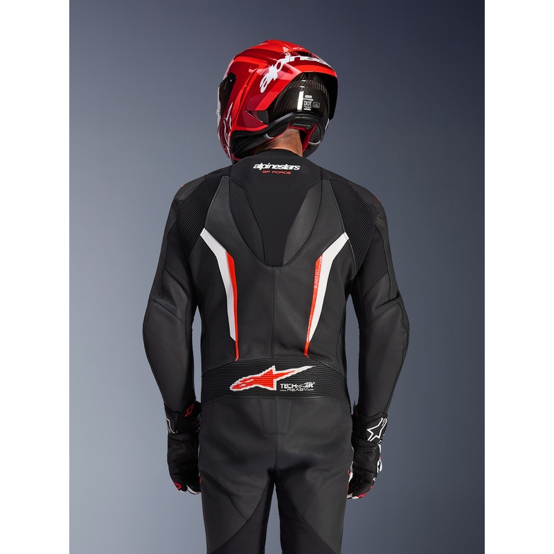 Alpinestars GP FORCE V2 viendaļīgs motocikla kombinezons melns-balts-fluorescējoši sarkans