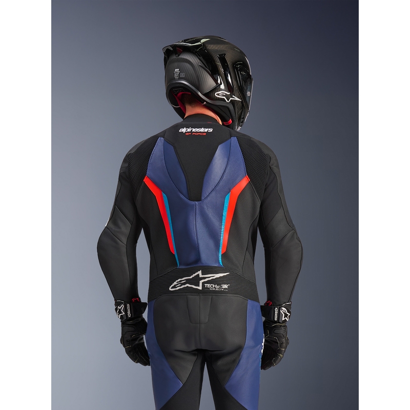 Alpinestars GP FORCE V2 viendaļīgs motocikla kombinezons melns-zils-fluorescējošs sarkans-