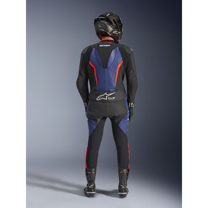 Alpinestars GP Force V2 divdaļīgs motocikla kombinezons melns-zils-fluorescējošs sarkans