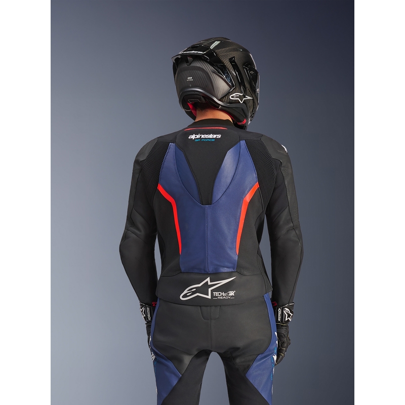 Alpinestars GP Force V2 divdaļīgs motocikla kombinezons melns-zils-fluorescējošs sarkans