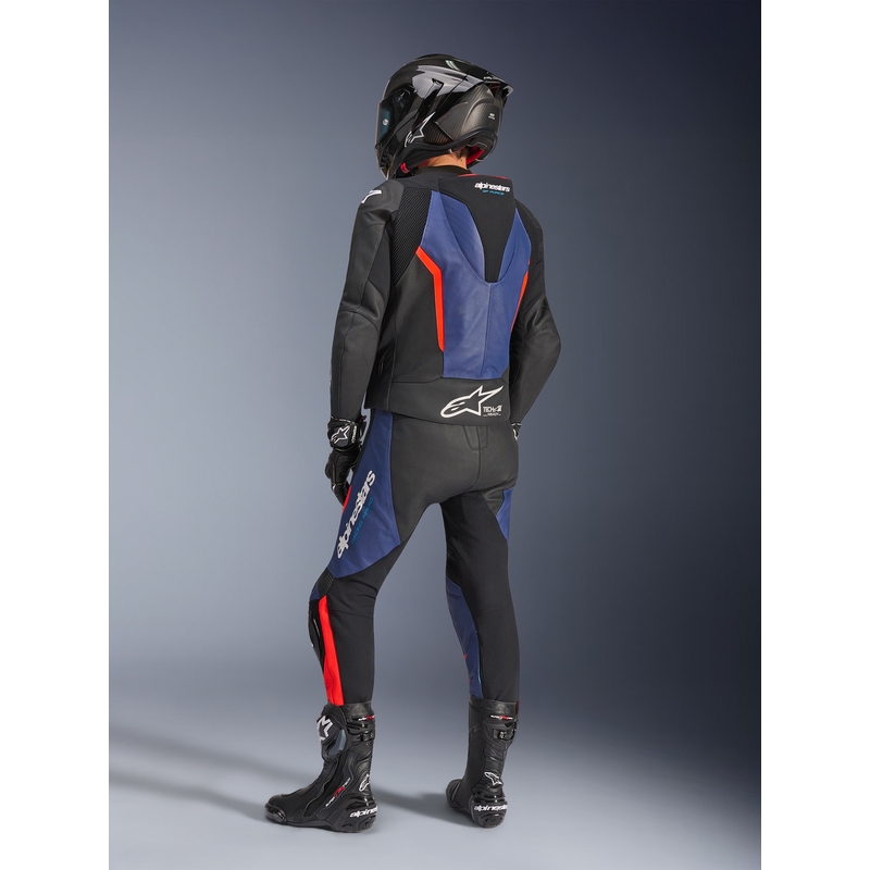 Alpinestars GP Force V2 divdaļīgs motocikla kombinezons melns-zils-fluorescējošs sarkans