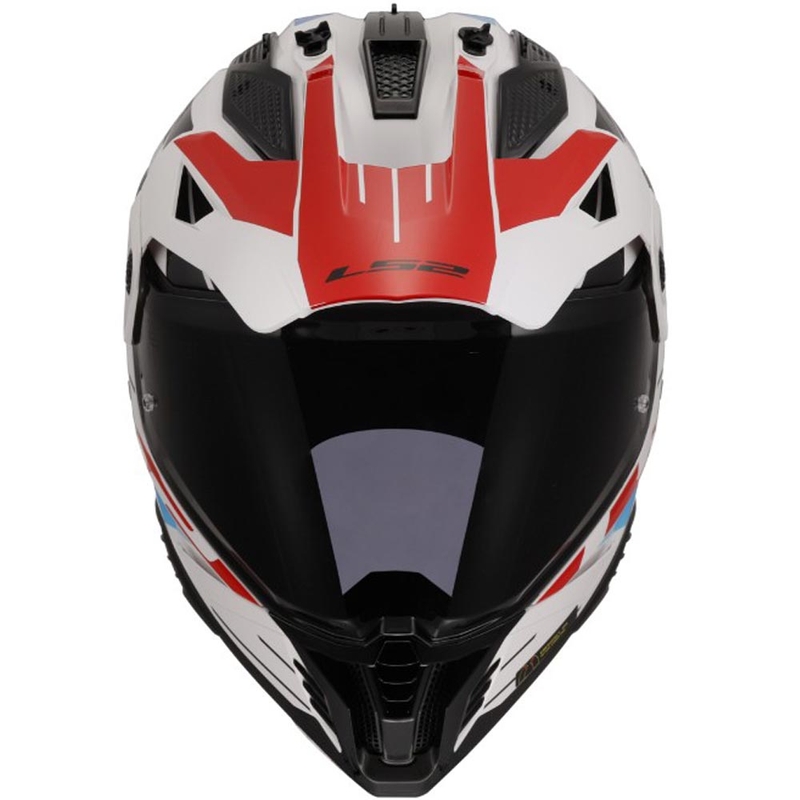 Enduro motocikla ķivere LS2 MX702 PIONEER II NAMIB balta-zila-sarkana