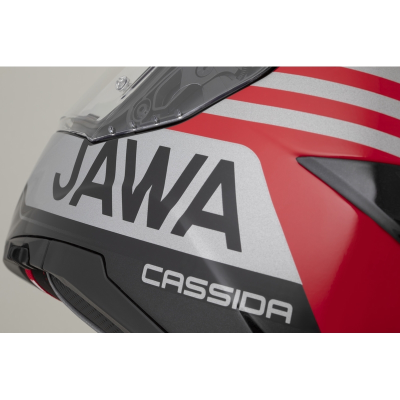 Cassida Integral GT 2.1 Jawa Sport motocikla ķivere, melna-pērļu-sarkana-sudraba