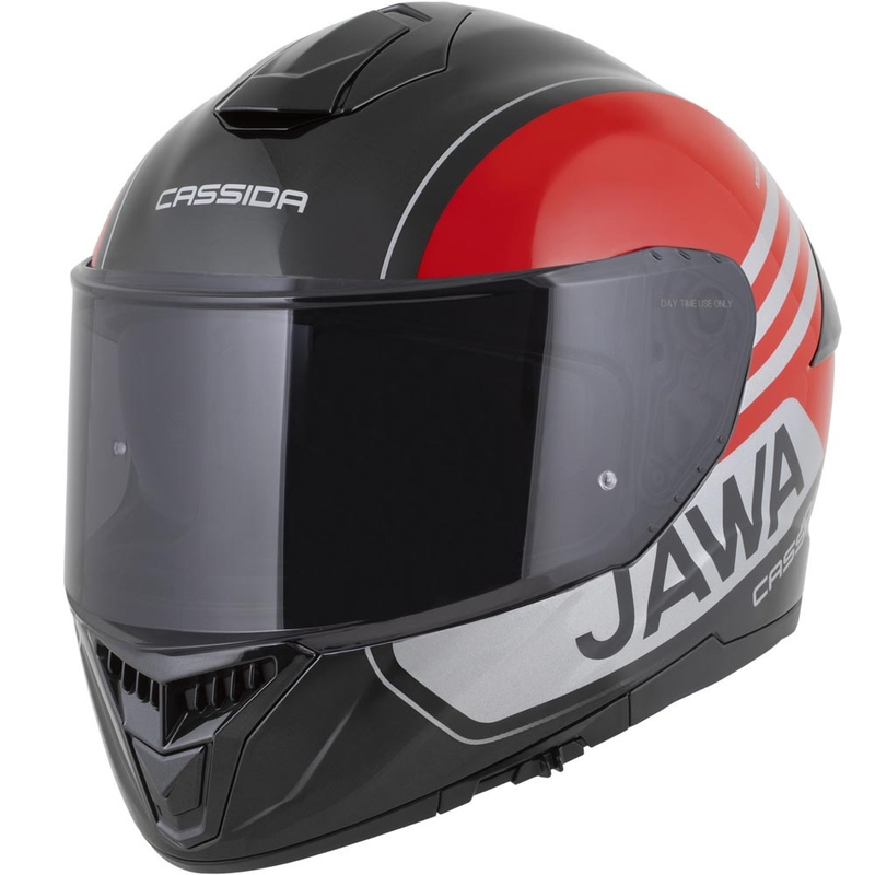 Cassida Integral GT 2.1 Jawa Sport motocikla ķivere, melna-pērļu-sarkana-sudraba