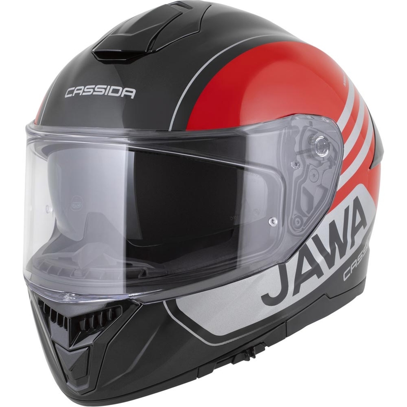 Cassida Integral GT 2.1 Jawa Sport motocikla ķivere, melna-pērļu-sarkana-sudraba