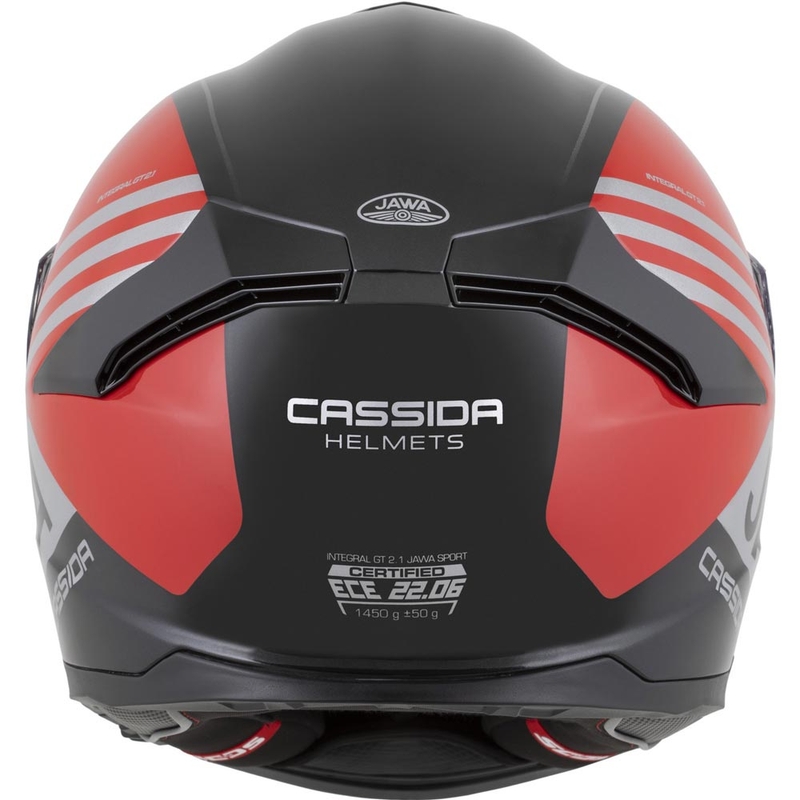 Cassida Integral GT 2.1 Jawa Sport motocikla ķivere, melna-pērļu-sarkana-sudraba