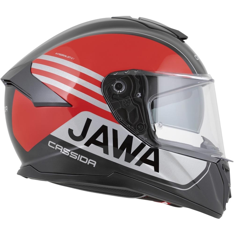 Cassida Integral GT 2.1 Jawa Sport motocikla ķivere, melna-pērļu-sarkana-sudraba