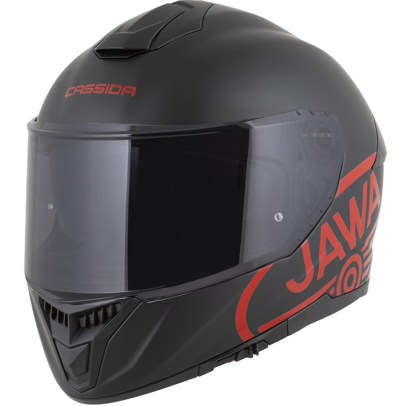 Cassida Integral GT 2.1 Jawa Solid pilna izmēra motocikla ķivere, matēti melna-spīdīgi sarkana
