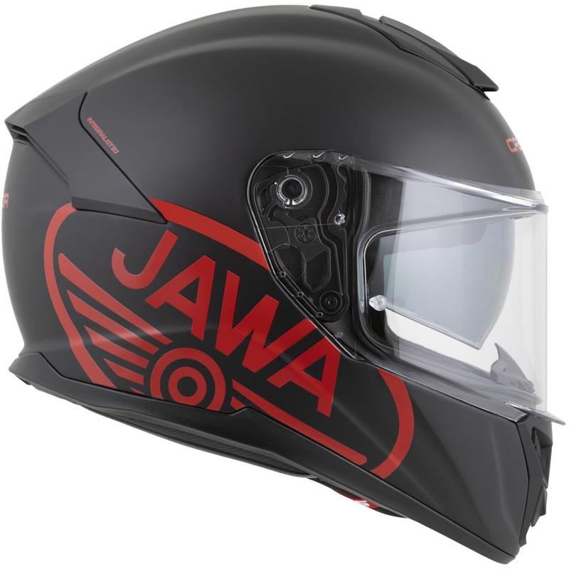Cassida Integral GT 2.1 Jawa Solid pilna izmēra motocikla ķivere, matēti melna-spīdīgi sarkana