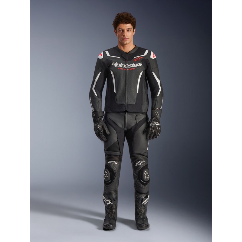Alpinestars GP Force V2 Airflow ādas motocikla jaka melna-balta