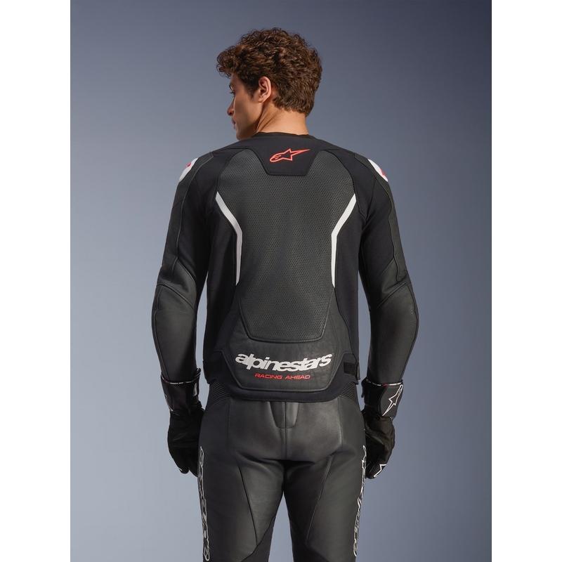 Alpinestars GP Force V2 Airflow ādas motocikla jaka melna-balta