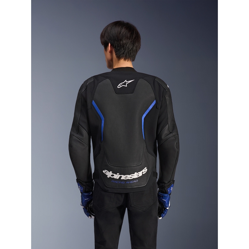 Alpinestars GP Force V2 Airflow ādas motocikla jaka melna-metāliski zila