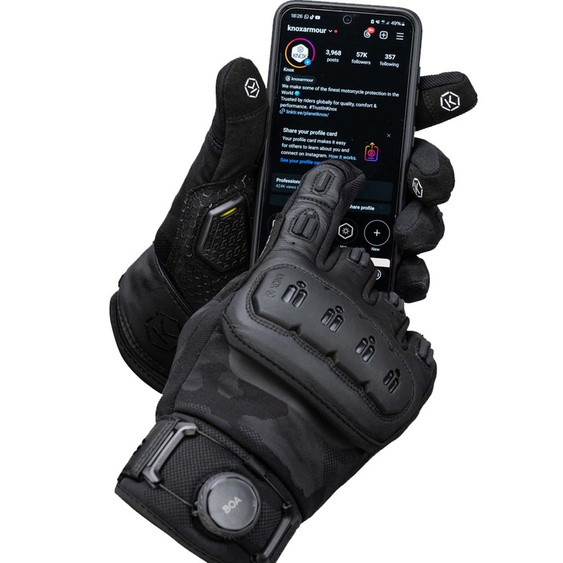 Knox Orsa Textile OR4 motocikla cimdi, melni