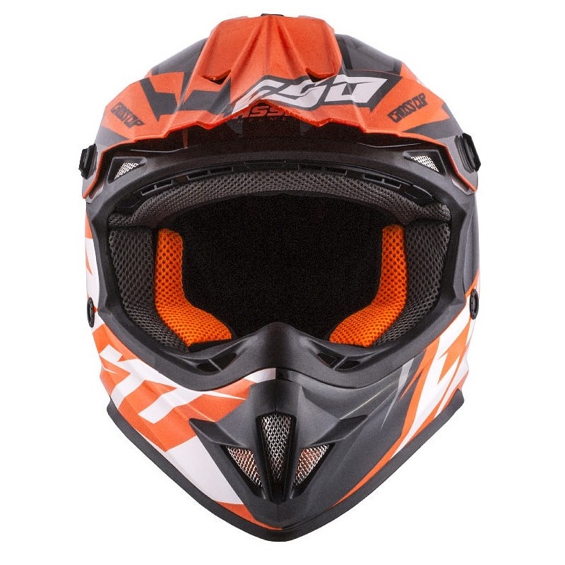 Dětská motokrosová přilba Cassida Cross Cup Two černo-bílo-fluo oranžová