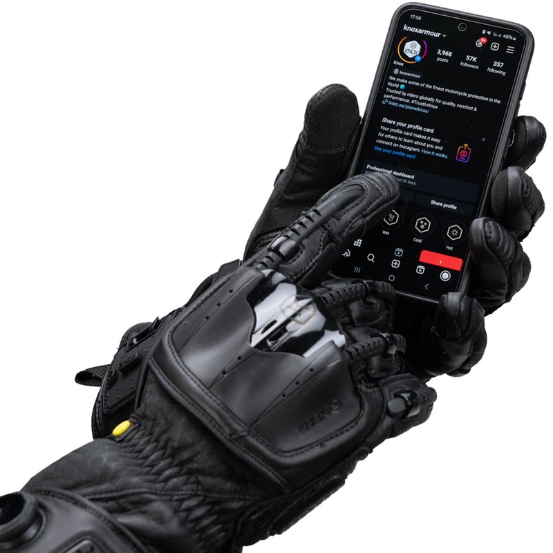 Knox Handroid All Black Mk5 motocikla cimdi, melni