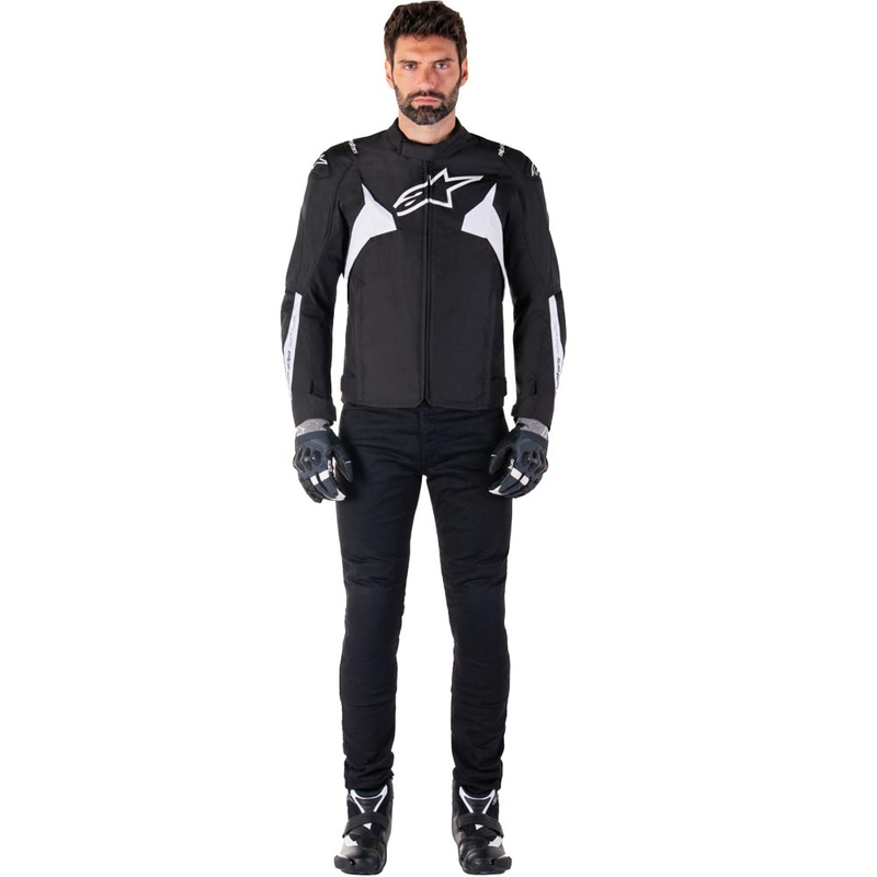 Alpinestars T-JAWS V4 ūdensnecaurlaidīga motocikla jaka melna-balta