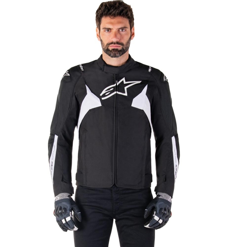 Alpinestars T-JAWS V4 ūdensnecaurlaidīga motocikla jaka melna-balta