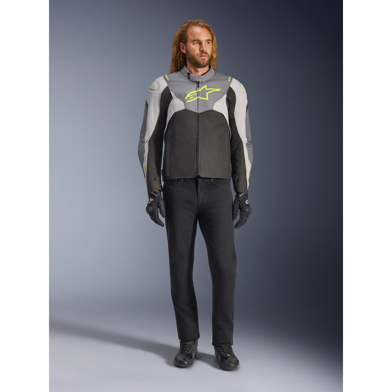 Alpinestars T-JAWS V4 ūdensnecaurlaidīga motocikla jaka melna-gaiši pelēka-pelēka