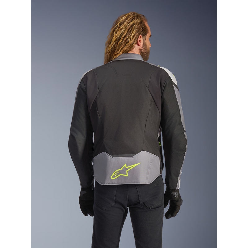 Alpinestars T-JAWS V4 ūdensnecaurlaidīga motocikla jaka melna-gaiši pelēka-pelēka