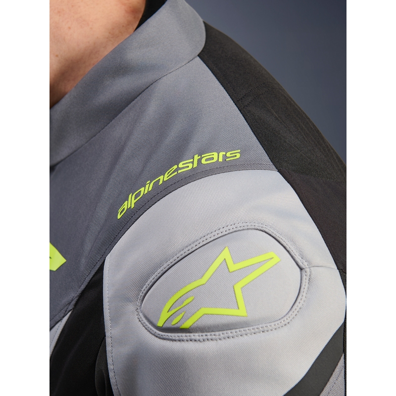 Alpinestars T-JAWS V4 ūdensnecaurlaidīga motocikla jaka melna-gaiši pelēka-pelēka